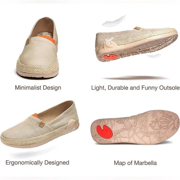 UIN Men's Slip Ons Walking Casual Loafers Comfortable Shoes (Marbella Khaki) - Picture 4 of 8